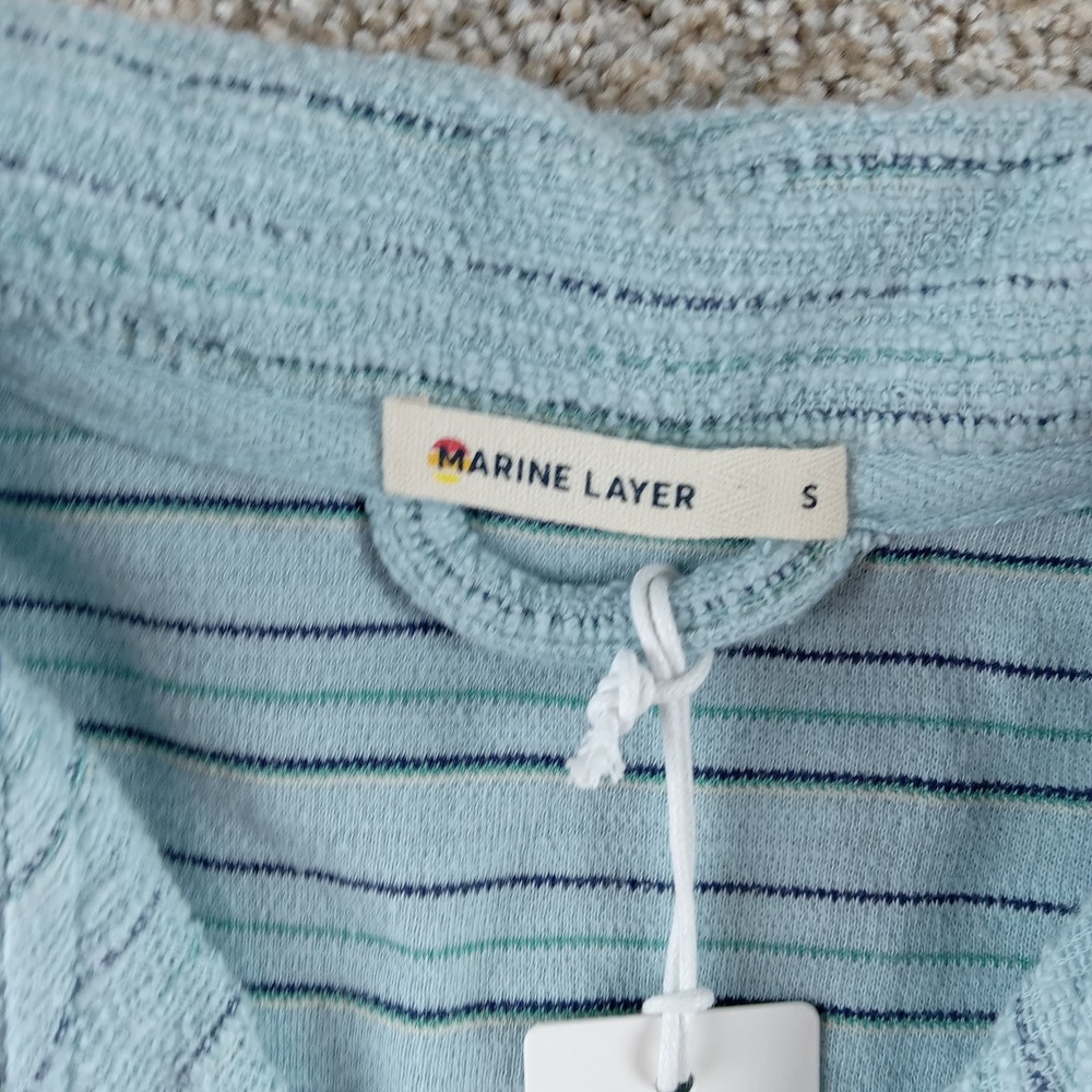 Marine Layer Light Blue Textured Button Down Shirt - Picture 3 of 10